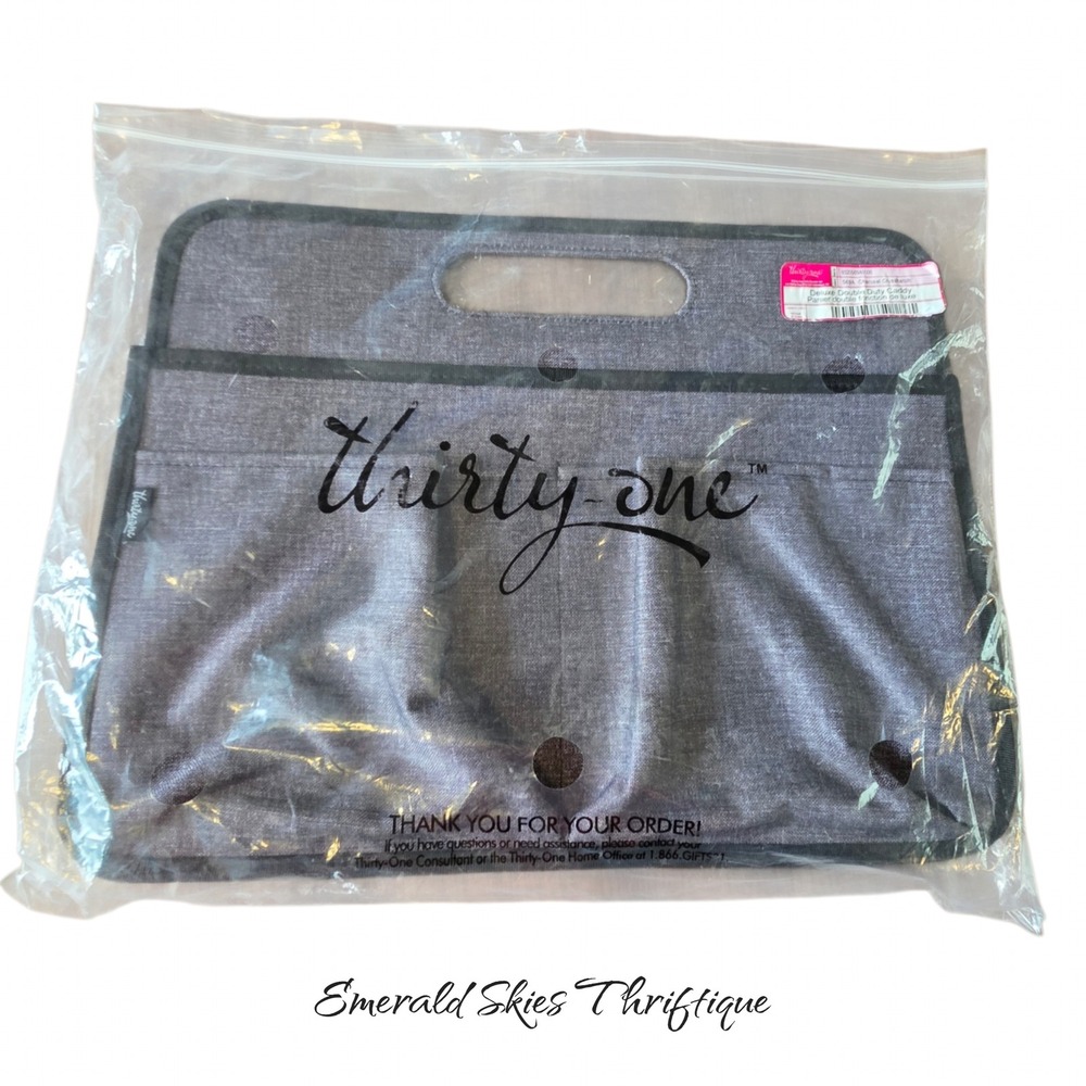 Thirty one Deluxe Double Duty Caddy Organizer Charcoal Crosshatch free ship